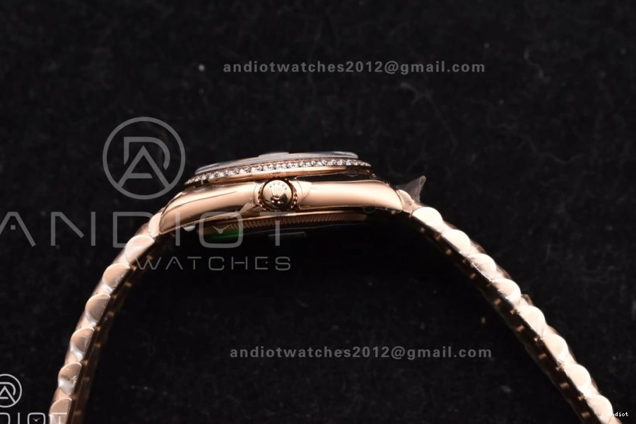 Full MOP 31 RG Sporty Sytle Diamond 551 Dial Case GSF Bracelet President On DateJust 278275 Ladies 316L Steel and 0704